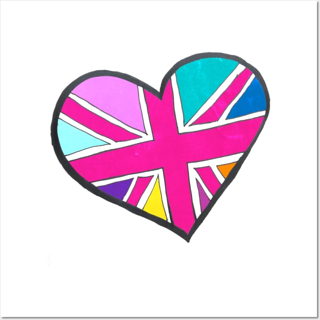 She's So Bright Union Jack Heart Wall Art by lolosenese